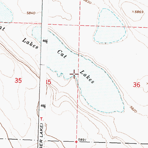 Topographic Map of Cat Lakes, OR