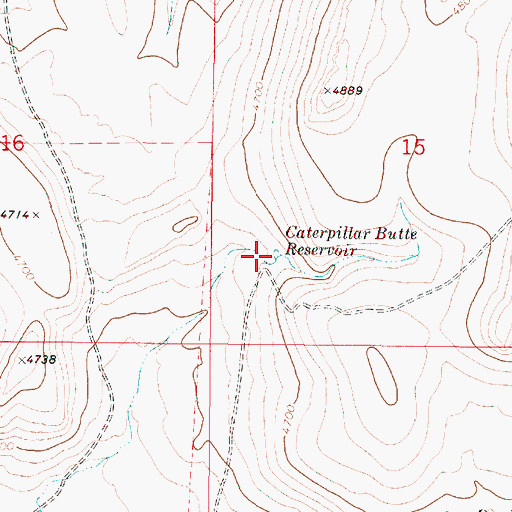 Topographic Map of Caterpillar Butte Reservoir, OR