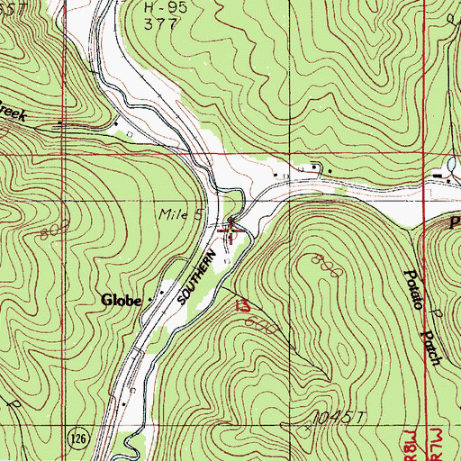 Topographic Map of Cattle Creek, OR