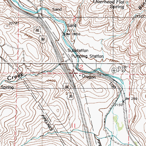 Topographic Map of Cavanaugh Creek, OR