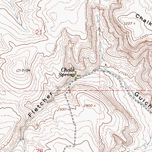 Topographic Map of Chalk Spring, OR