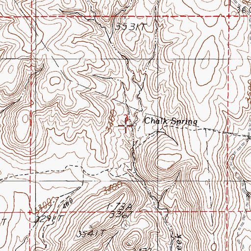 Topographic Map of Chalk Spring, OR