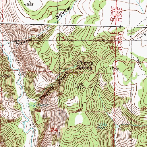 Topographic Map of Cherry Spring, OR