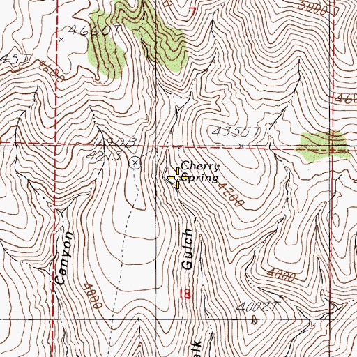 Topographic Map of Cherry Spring, OR