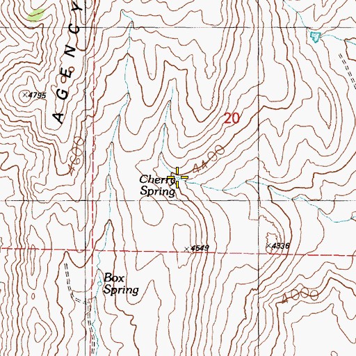 Topographic Map of Cherry Spring, OR