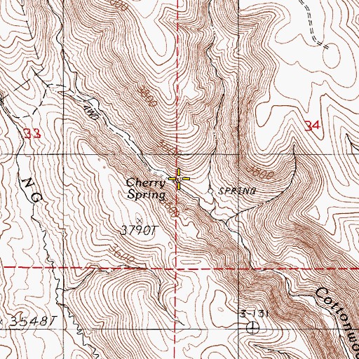 Topographic Map of Cherry Spring, OR