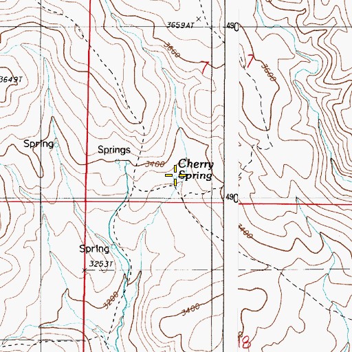 Topographic Map of Cherry Spring, OR