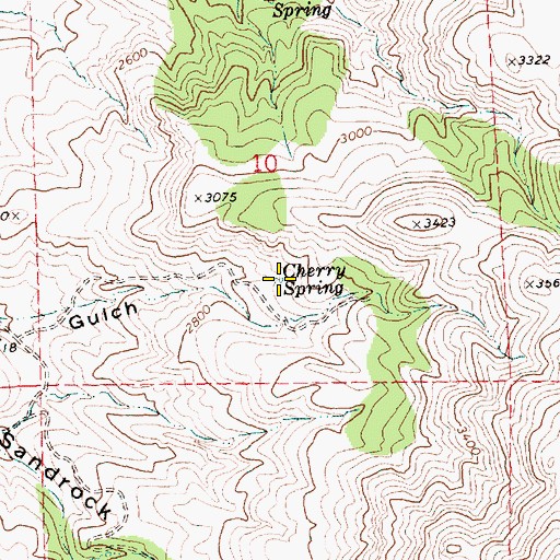 Topographic Map of Cherry Spring, OR