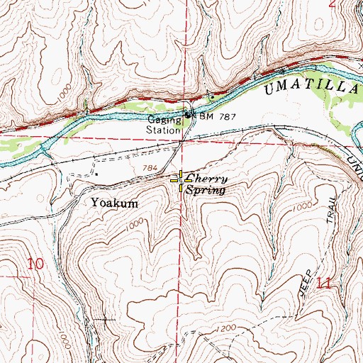 Topographic Map of Cherry Spring, OR