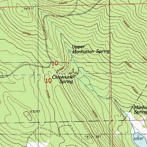 Topographic Map of Chipmunk Spring, OR