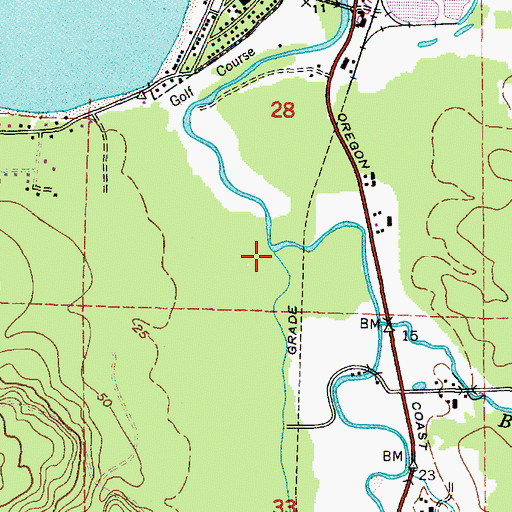 Topographic Map of Circle Creek, OR