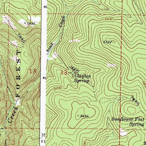 Topographic Map of Clayton Spring, OR