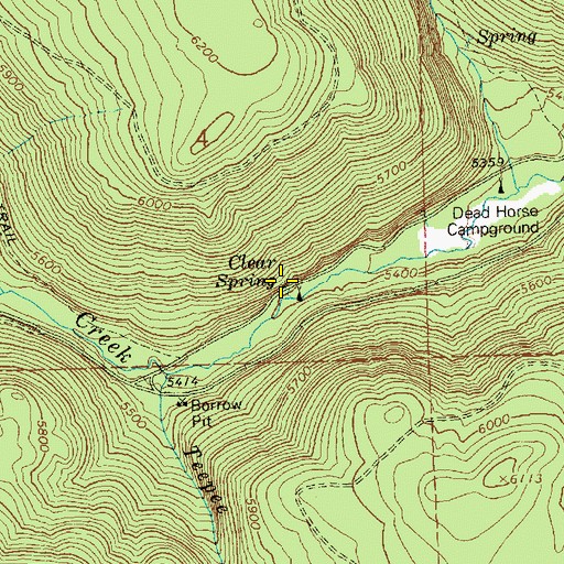 Topographic Map of Clear Spring, OR