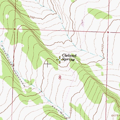 Topographic Map of Cleland Spring, OR