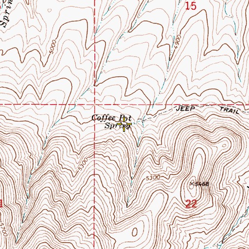 Topographic Map of Coffee Pot Spring, OR