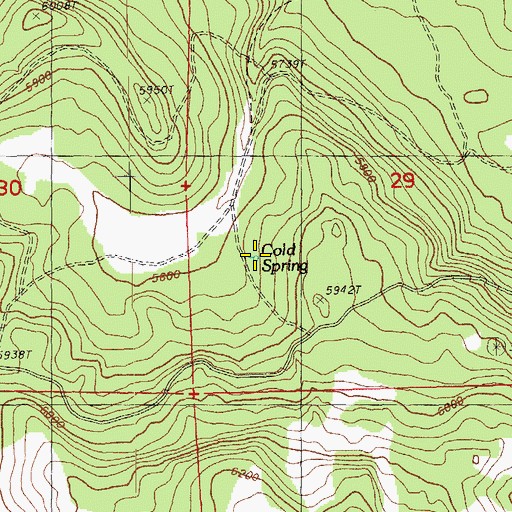 Topographic Map of Cold Spring, OR