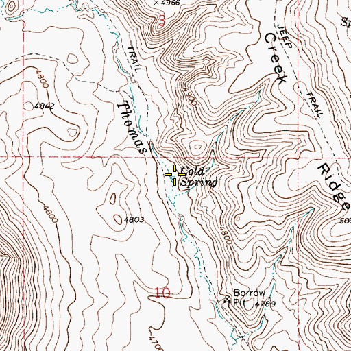 Topographic Map of Cold Spring, OR