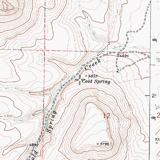 Topographic Map of Cold Spring, OR
