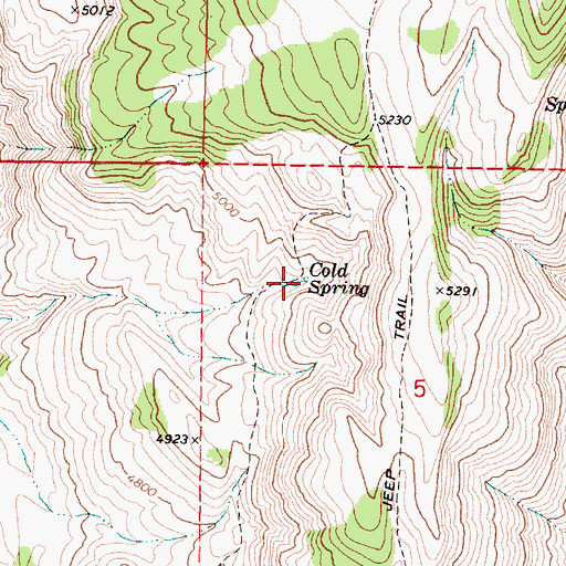 Topographic Map of Cold Spring, OR