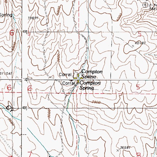 Topographic Map of Compton Spring, OR