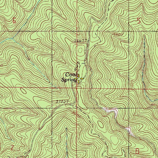 Topographic Map of Cool Spring, OR
