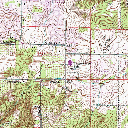 Topographic Map of Cooper Mountain Elementary School, OR