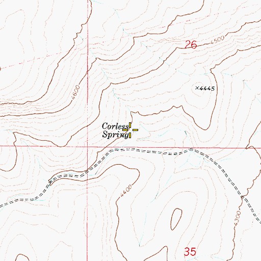 Topographic Map of Corless Spring, OR