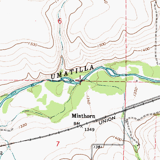 Topographic Map of Cottonwood Creek, OR