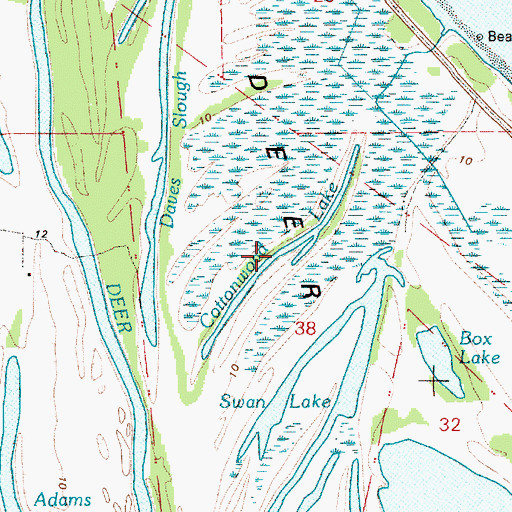 Topographic Map of Cottonwood Lake, OR