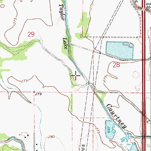 Topographic Map of Courtney Creek, OR