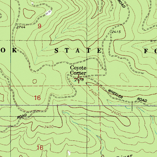 Topographic Map of Coyote Corner, OR