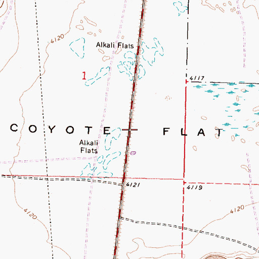 Topographic Map of Coyote Flat, OR