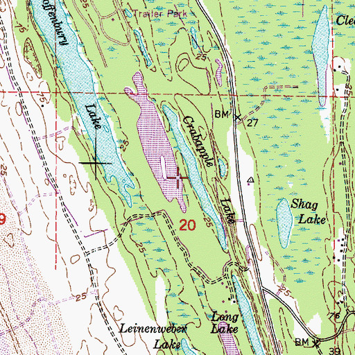 Topographic Map of Crabapple Lake, OR