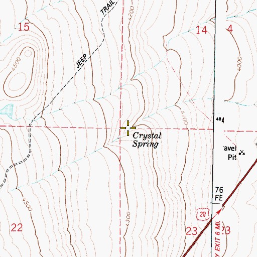 Topographic Map of Crystal Spring, OR