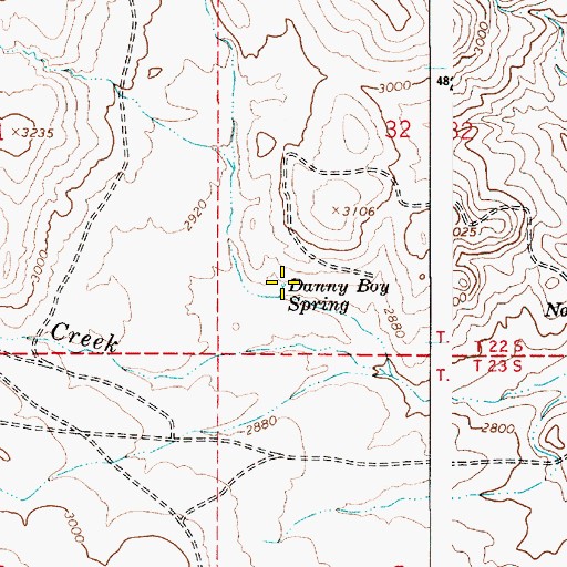 Topographic Map of Danny Boy Spring, OR