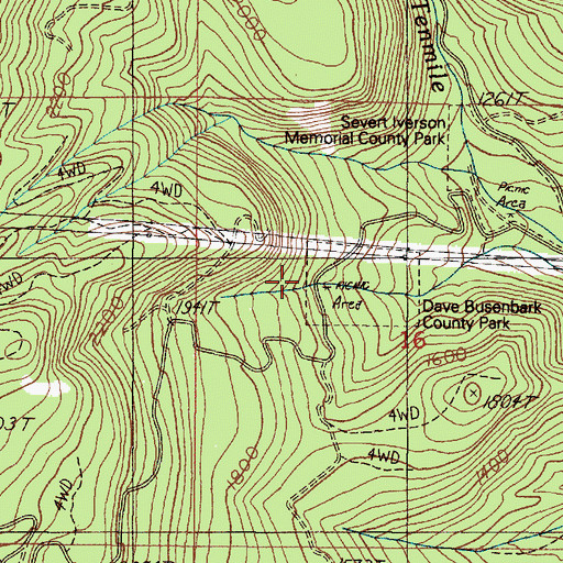 Topographic Map of Dave Busenbark County Park, OR