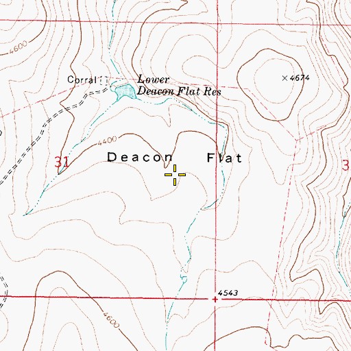 Topographic Map of Deacon Flat, OR