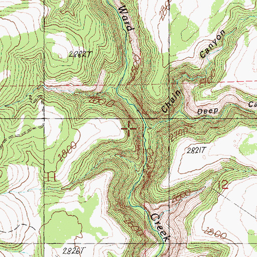 Topographic Map of Deep Canyon, OR