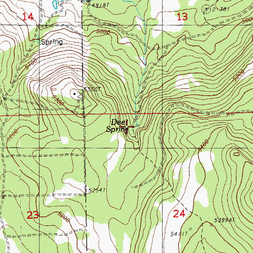Topographic Map of Deer Spring, OR