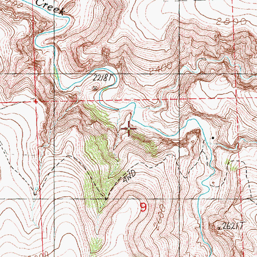 Topographic Map of Degner Canyon, OR