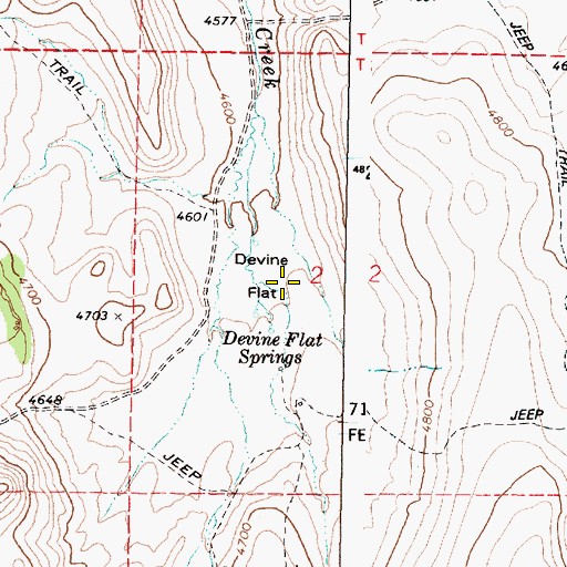 Topographic Map of Devine Flat, OR