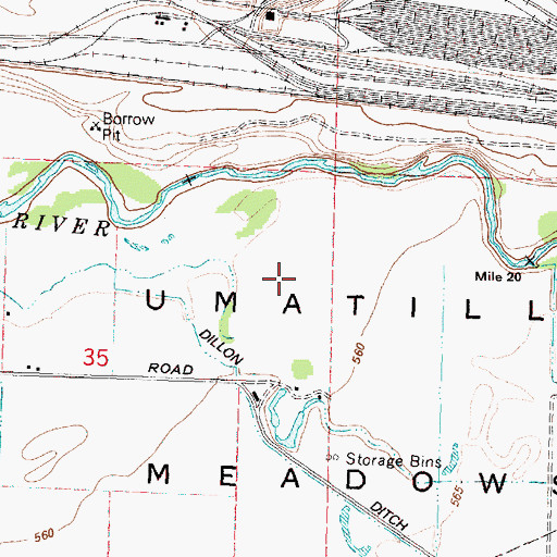 Topographic Map of Dillon Ditch, OR