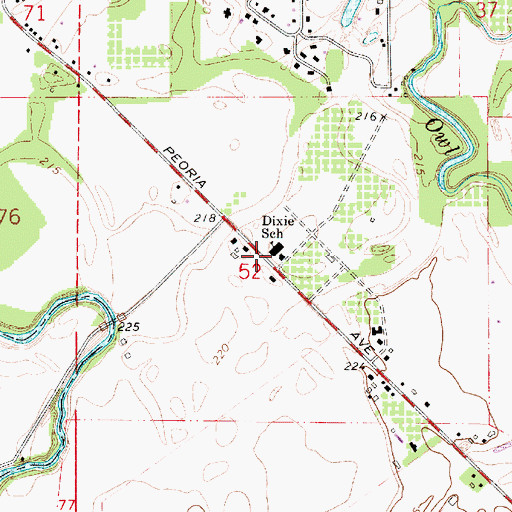 Topographic Map of Dixie School (historical), OR