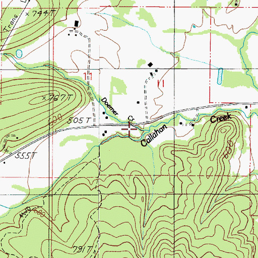 Topographic Map of Doerner Creek, OR