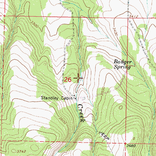 Topographic Map of Dog Creek, OR