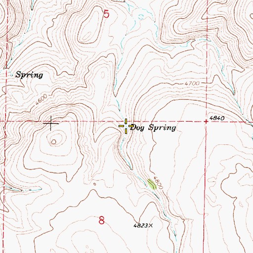 Topographic Map of Dog Spring, OR