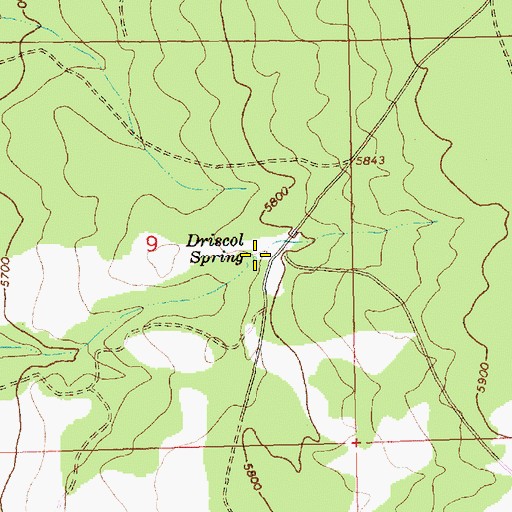 Topographic Map of Driscol Spring, OR