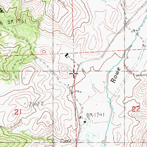 Topographic Map of Dry Hollow, OR