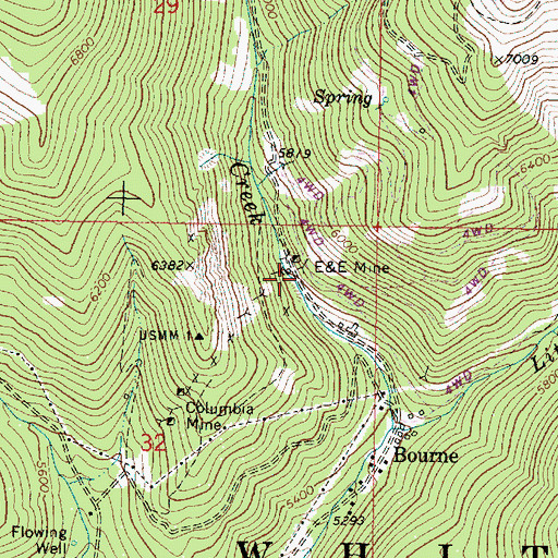 Topographic Map of E and E Mine, OR