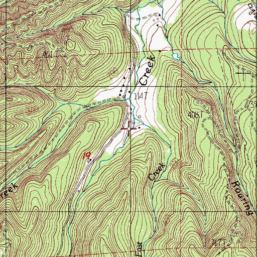 Topographic Map of East Creek, OR